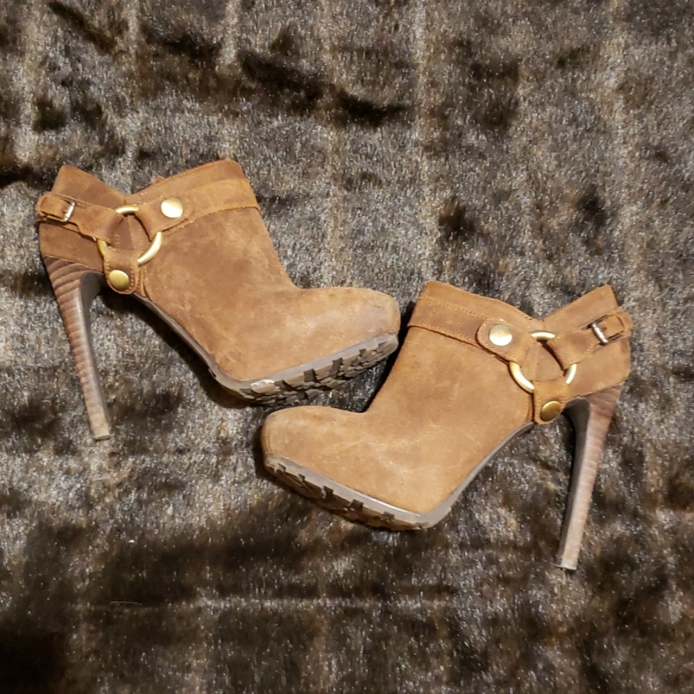 Guess Brown Suede Ankle Booties